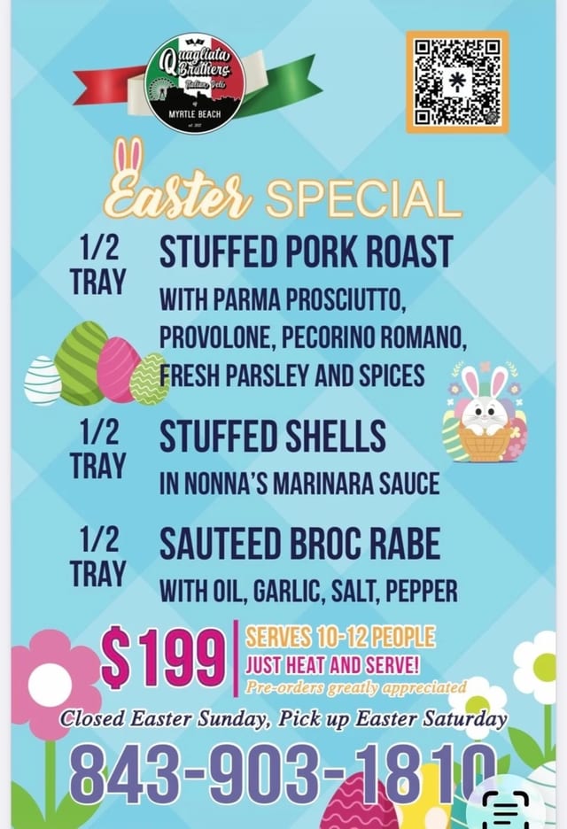 Easter Special Tray Menu for Families
