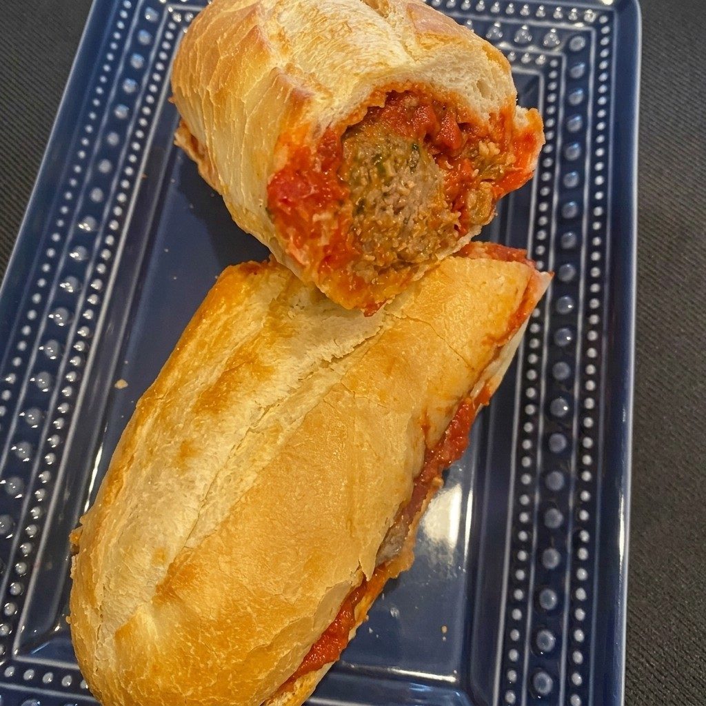 Meatball Parmigiana Hero.