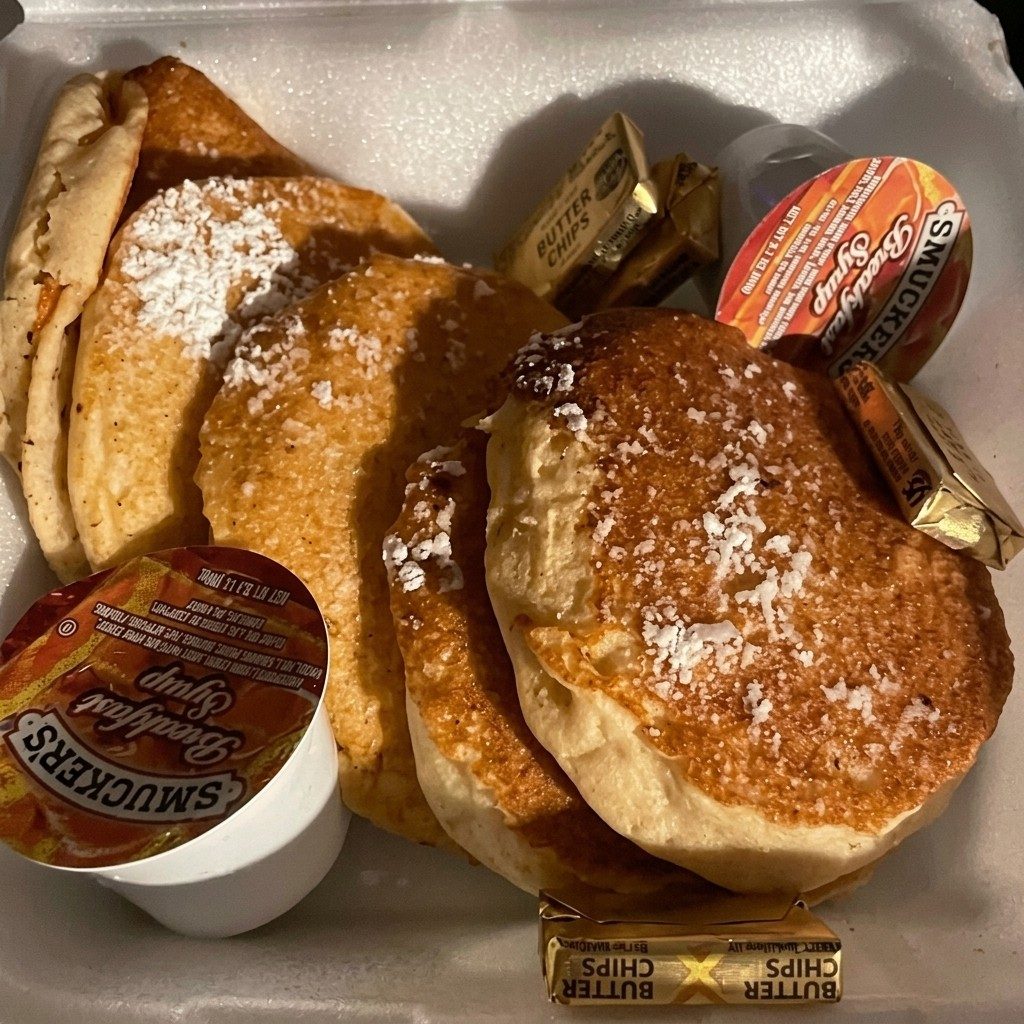French Toast or Pancakes.